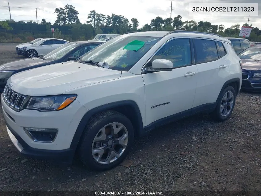 2020 Jeep Compass Limited Fwd VIN: 3C4NJCCB2LT211323 Lot: 40494007