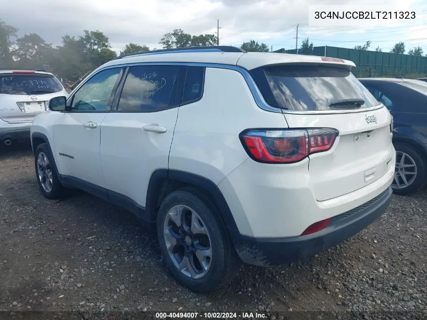 2020 Jeep Compass Limited Fwd VIN: 3C4NJCCB2LT211323 Lot: 40494007