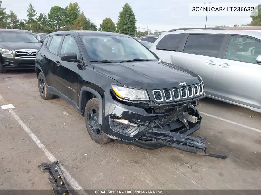 2020 Jeep Compass Sport Fwd VIN: 3C4NJCAB4LT236632 Lot: 40503816