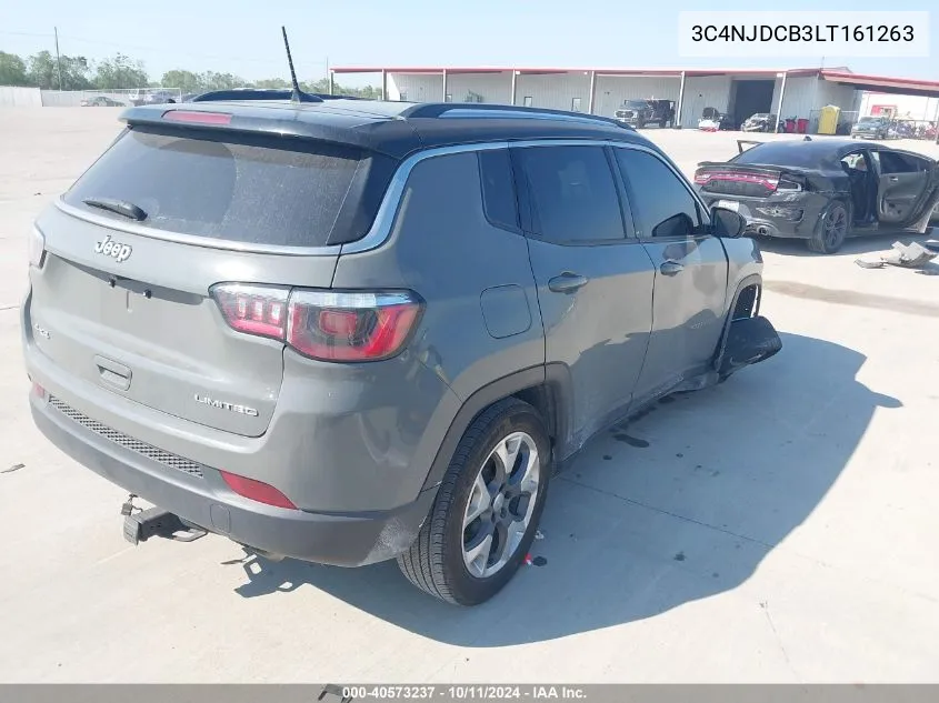 2020 Jeep Compass Limited 4X4 VIN: 3C4NJDCB3LT161263 Lot: 40573237