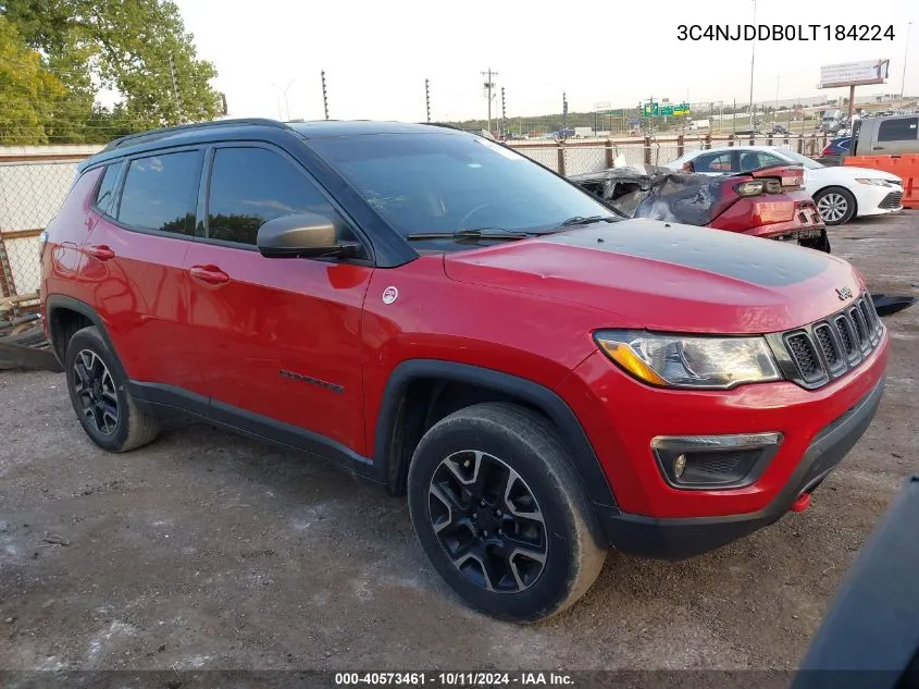 2020 Jeep Compass Trailhawk VIN: 3C4NJDDB0LT184224 Lot: 40573461