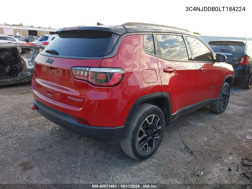 2020 Jeep Compass Trailhawk VIN: 3C4NJDDB0LT184224 Lot: 40573461