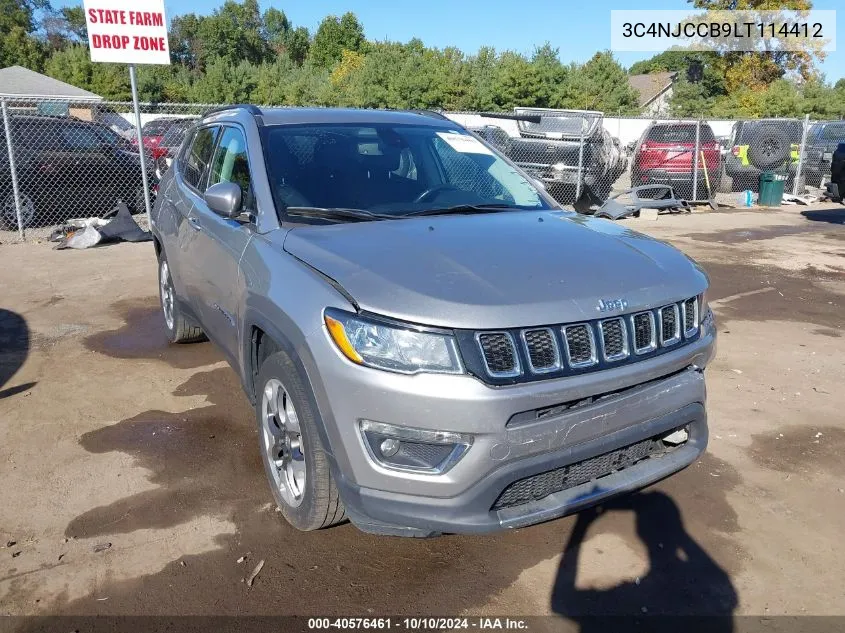 2020 Jeep Compass Limited Fwd VIN: 3C4NJCCB9LT114412 Lot: 40576461