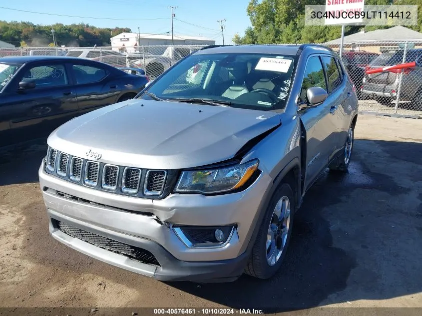 2020 Jeep Compass Limited Fwd VIN: 3C4NJCCB9LT114412 Lot: 40576461