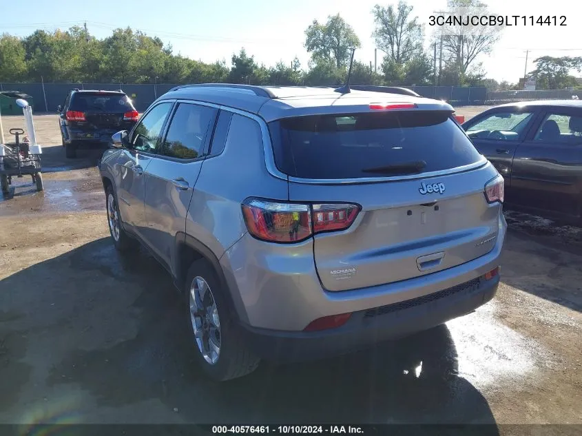 2020 Jeep Compass Limited Fwd VIN: 3C4NJCCB9LT114412 Lot: 40576461