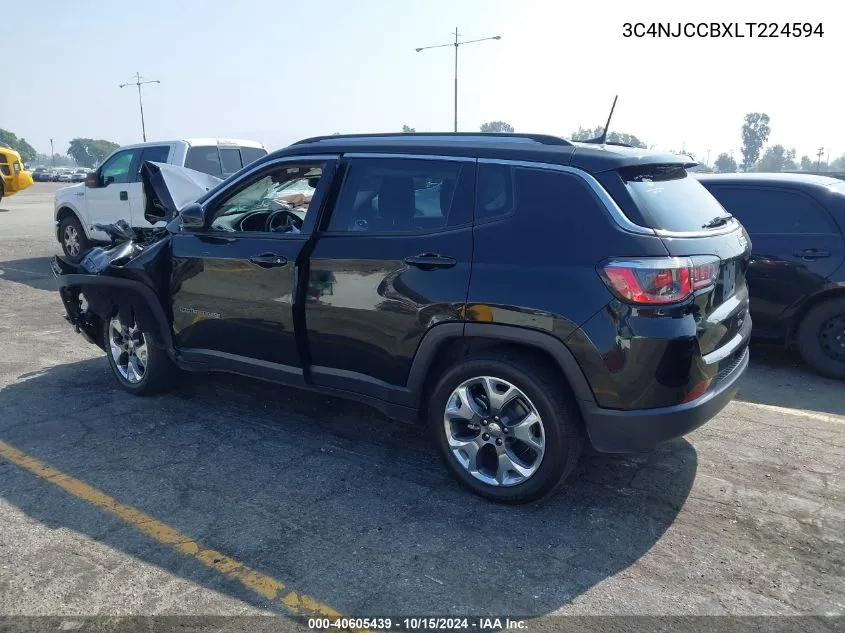 2020 Jeep Compass Limited Fwd VIN: 3C4NJCCBXLT224594 Lot: 40605439