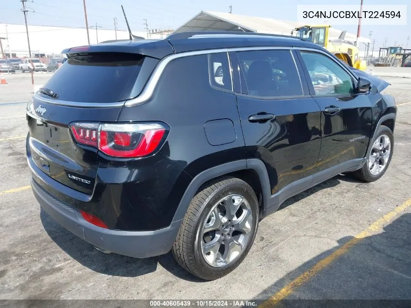 2020 Jeep Compass Limited Fwd VIN: 3C4NJCCBXLT224594 Lot: 40605439