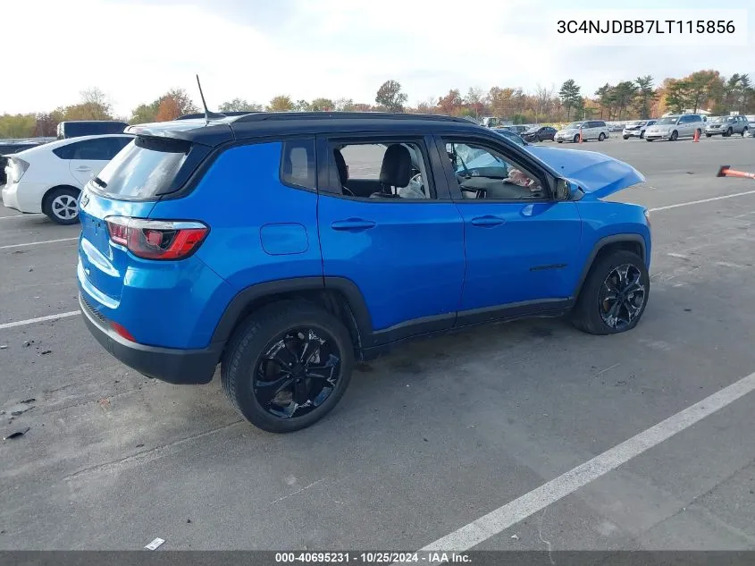 2020 Jeep Compass Altitude 4X4 VIN: 3C4NJDBB7LT115856 Lot: 40695231