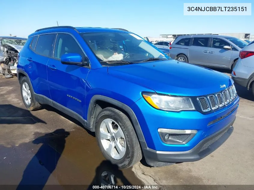 2020 Jeep Compass Latitude Fwd VIN: 3C4NJCBB7LT235151 Lot: 40706714