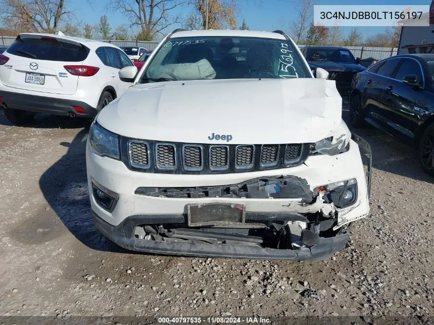 2020 Jeep Compass Latitude 4X4 VIN: 3C4NJDBB0LT156197 Lot: 40797535