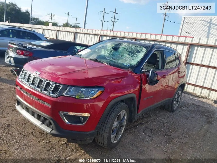 2020 Jeep Compass Limited 4X4 VIN: 3C4NJDCB1LT247249 Lot: 40816970