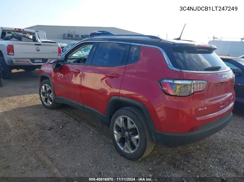 2020 Jeep Compass Limited 4X4 VIN: 3C4NJDCB1LT247249 Lot: 40816970