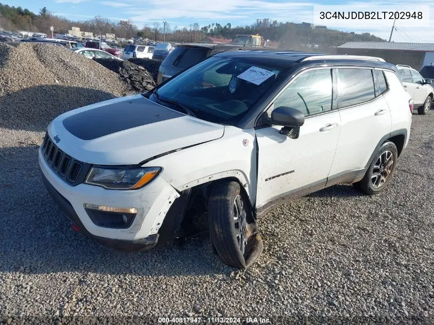 2020 Jeep Compass Trailhawk 4X4 VIN: 3C4NJDDB2LT202948 Lot: 40817947