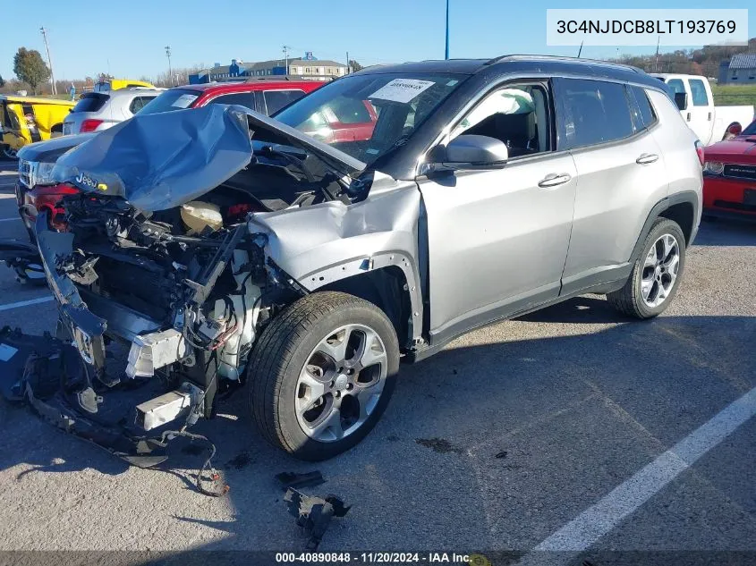 2020 Jeep Compass Limited 4X4 VIN: 3C4NJDCB8LT193769 Lot: 40890848