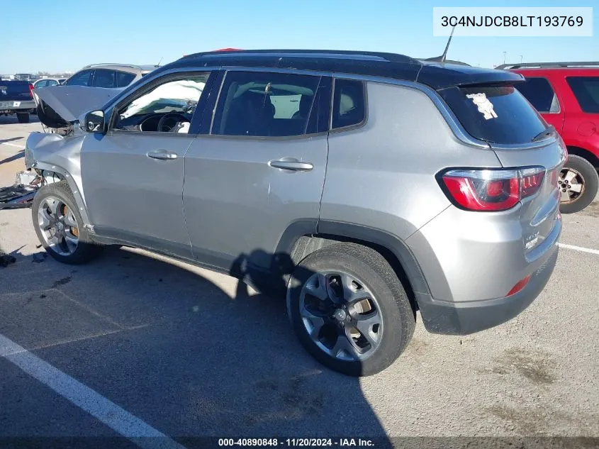 2020 Jeep Compass Limited 4X4 VIN: 3C4NJDCB8LT193769 Lot: 40890848