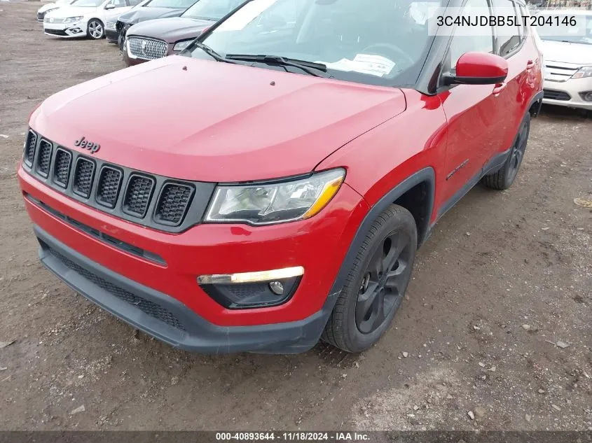 2020 Jeep Compass Altitude 4X4 VIN: 3C4NJDBB5LT204146 Lot: 40893644