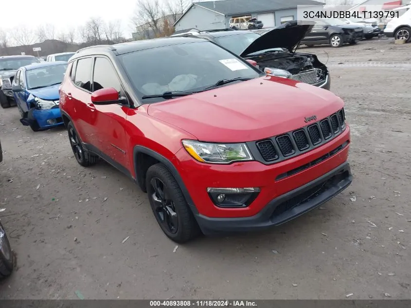 2020 Jeep Compass Altitude 4X4 VIN: 3C4NJDBB4LT139791 Lot: 40893808