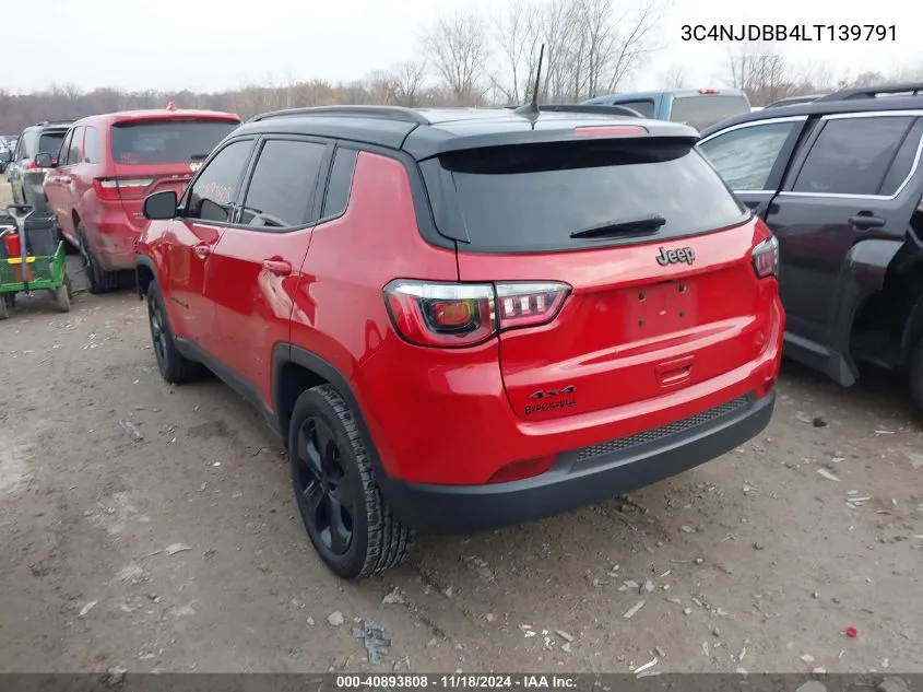 2020 Jeep Compass Altitude 4X4 VIN: 3C4NJDBB4LT139791 Lot: 40893808