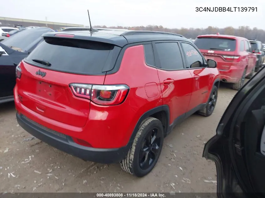 2020 Jeep Compass Altitude 4X4 VIN: 3C4NJDBB4LT139791 Lot: 40893808