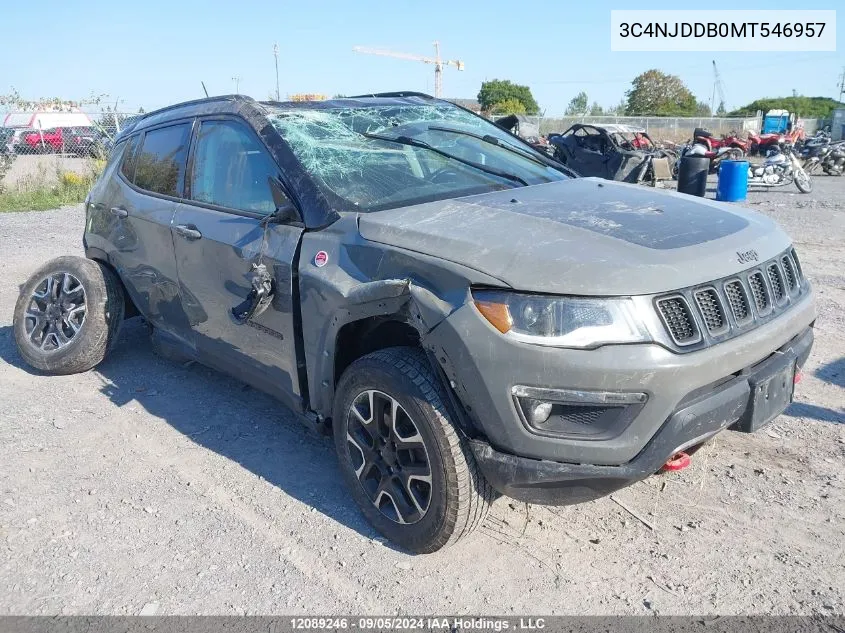 2021 Jeep Compass Trailhawk Elite VIN: 3C4NJDDB0MT546957 Lot: 12089246