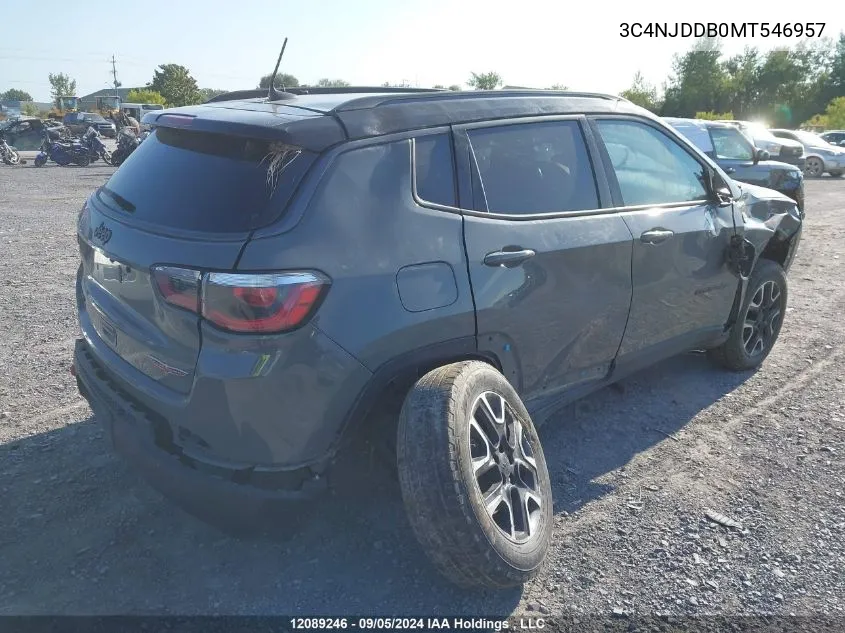 2021 Jeep Compass Trailhawk Elite VIN: 3C4NJDDB0MT546957 Lot: 12089246