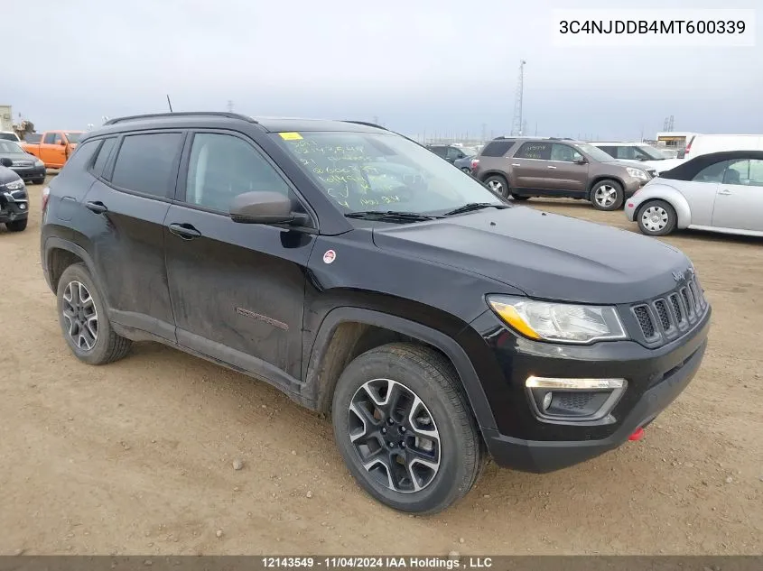 2021 Jeep Compass Trailhawk VIN: 3C4NJDDB4MT600339 Lot: 12143549