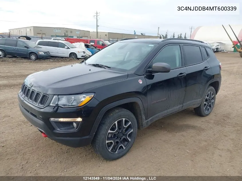 2021 Jeep Compass Trailhawk VIN: 3C4NJDDB4MT600339 Lot: 12143549