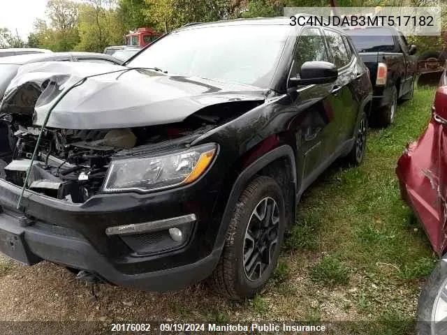 2021 Jeep Compass Sport VIN: 3C4NJDAB3MT517182 Lot: 20176082