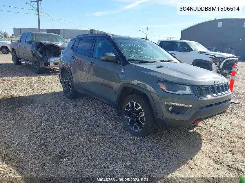 2021 Jeep Compass Trailhawk VIN: 3C4NJDDB8MT506514 Lot: 30046253