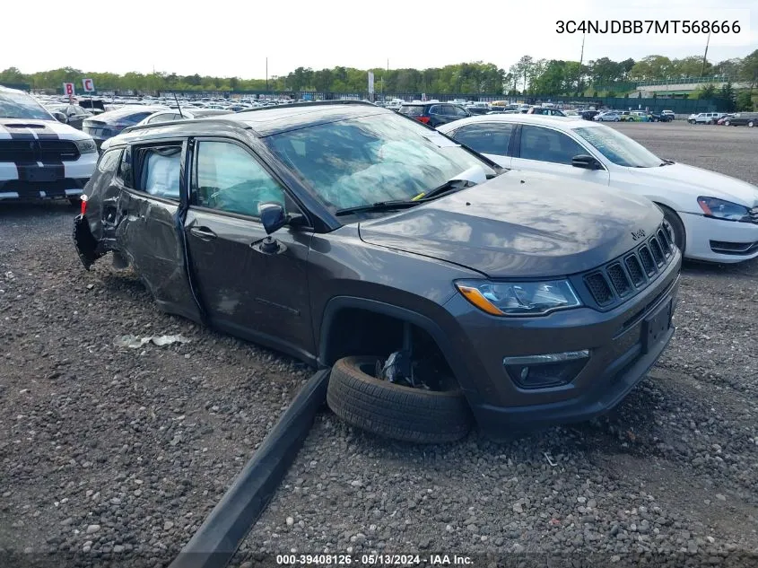 2021 Jeep Compass Altitude 4X4 VIN: 3C4NJDBB7MT568666 Lot: 39408126