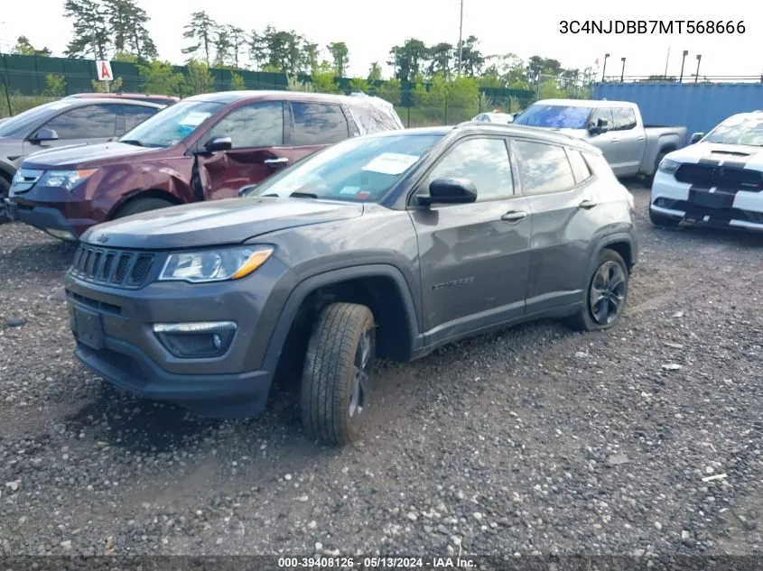 2021 Jeep Compass Altitude 4X4 VIN: 3C4NJDBB7MT568666 Lot: 39408126