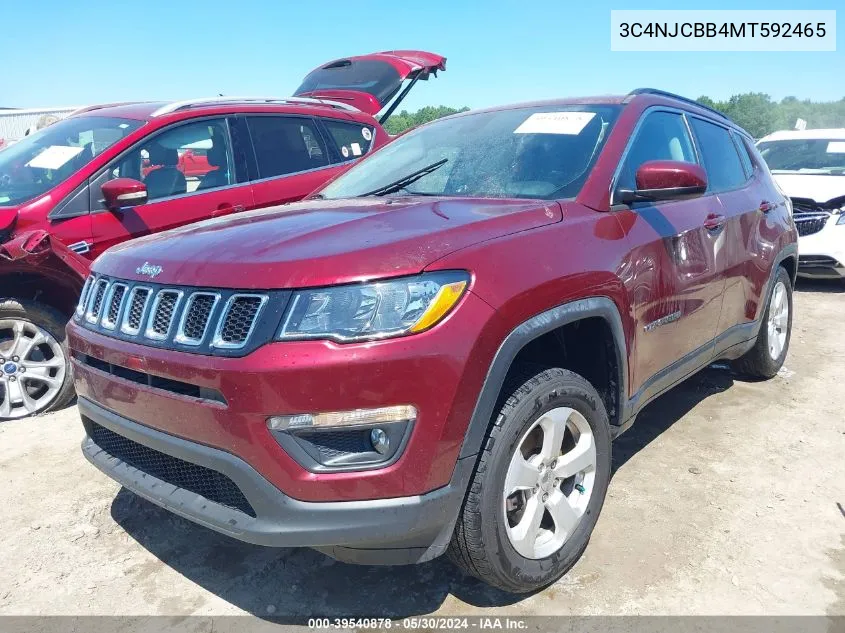 2021 Jeep Compass Latitude Fwd VIN: 3C4NJCBB4MT592465 Lot: 39540878