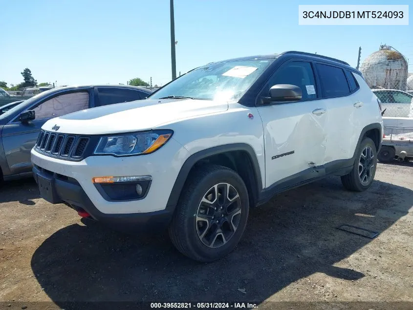 2021 Jeep Compass Trailhawk 4X4 VIN: 3C4NJDDB1MT524093 Lot: 39552821