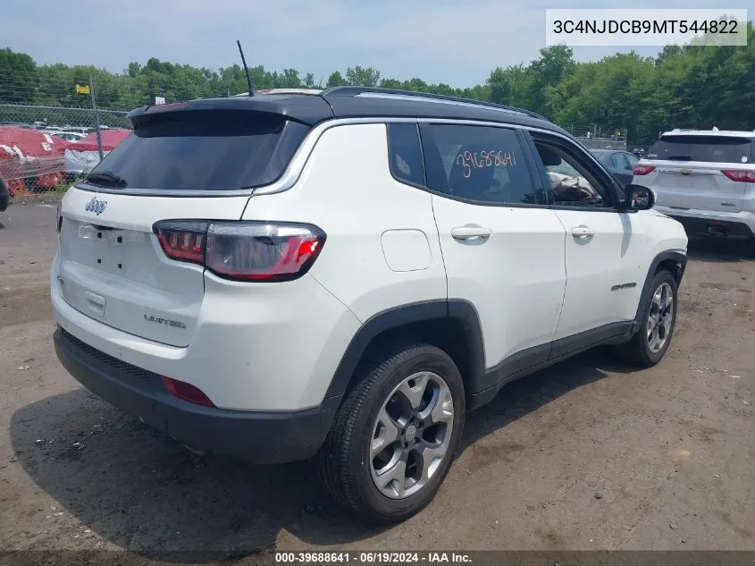 2021 Jeep Compass Limited 4X4 VIN: 3C4NJDCB9MT544822 Lot: 39688641