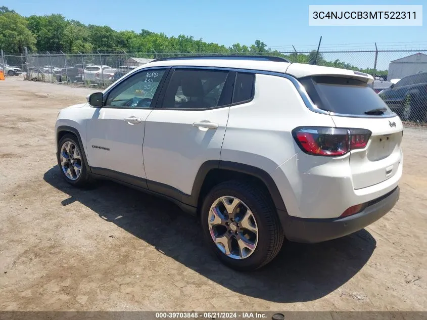 3C4NJCCB3MT522311 2021 Jeep Compass Limited