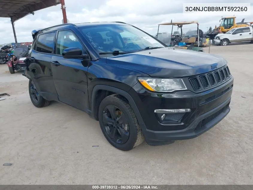 2021 Jeep Compass Altitude Fwd VIN: 3C4NJCBB8MT592260 Lot: 39739312