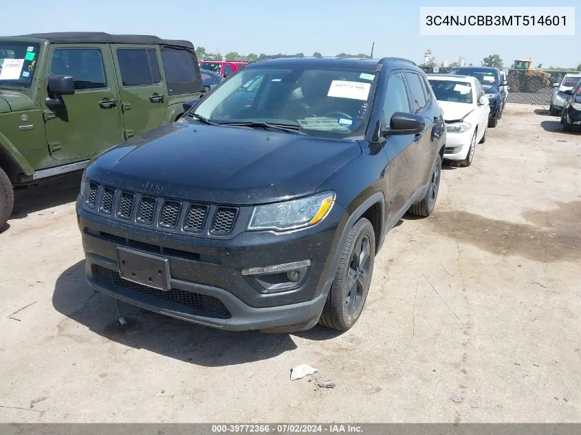 2021 Jeep Compass Altitude Fwd VIN: 3C4NJCBB3MT514601 Lot: 39772366