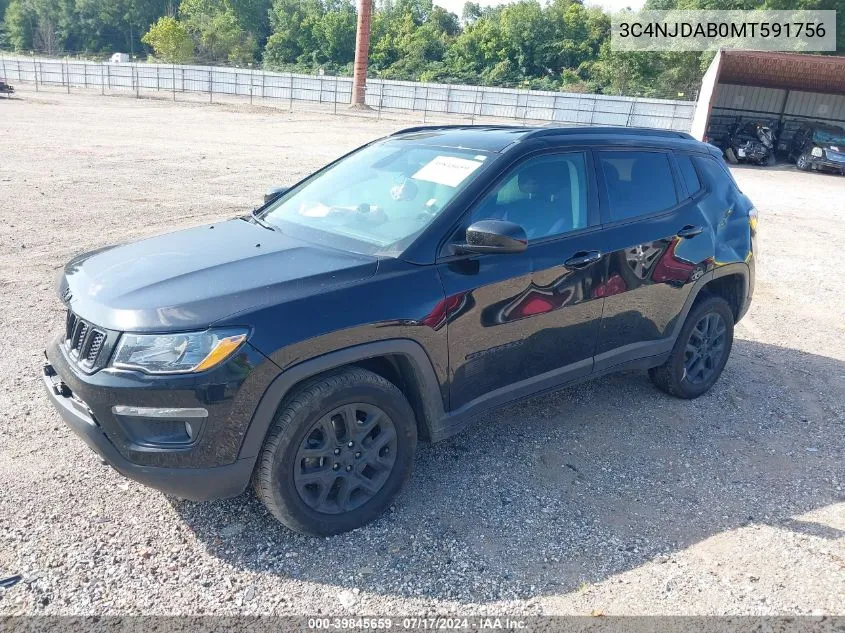 2021 Jeep Compass Freedom 4X4 VIN: 3C4NJDAB0MT591756 Lot: 39845659