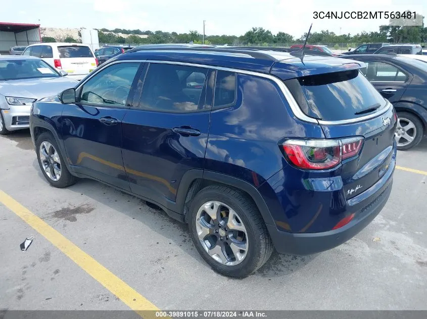 2021 Jeep Compass Limited Fwd VIN: 3C4NJCCB2MT563481 Lot: 39891015