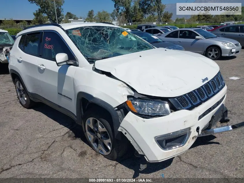 2021 Jeep Compass Limited Fwd VIN: 3C4NJCCB0MT548560 Lot: 39991693