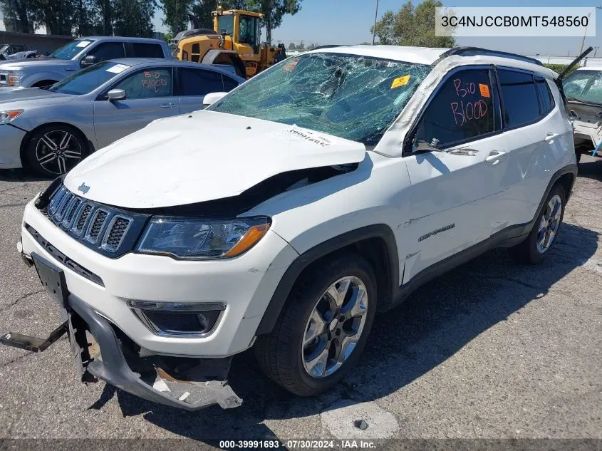 3C4NJCCB0MT548560 2021 Jeep Compass Limited Fwd