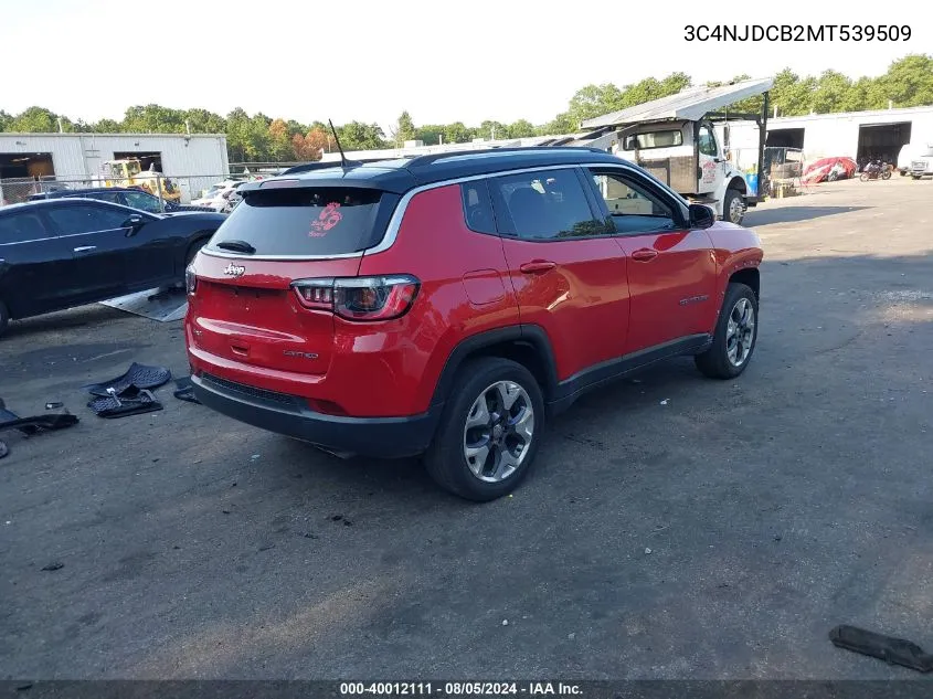 3C4NJDCB2MT539509 2021 Jeep Compass Limited 4X4