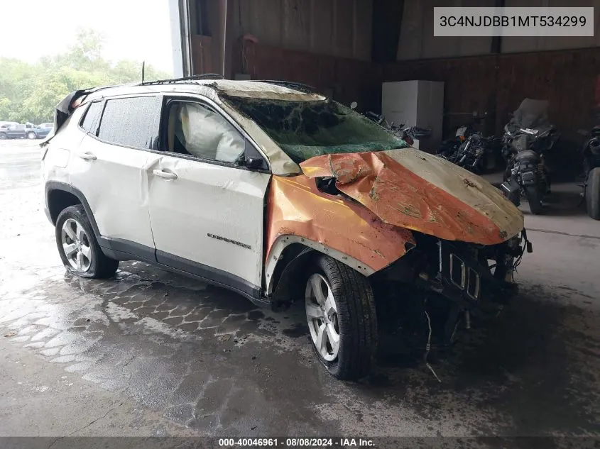 2021 Jeep Compass Latitude 4X4 VIN: 3C4NJDBB1MT534299 Lot: 40046961