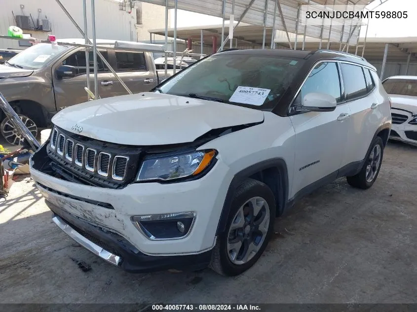 3C4NJDCB4MT598805 2021 Jeep Compass Limited 4X4