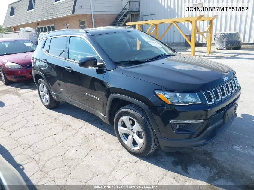 2021 Jeep Compass Latitude 4X4 VIN: 3C4NJDBB7MT551852 Lot: 40116398