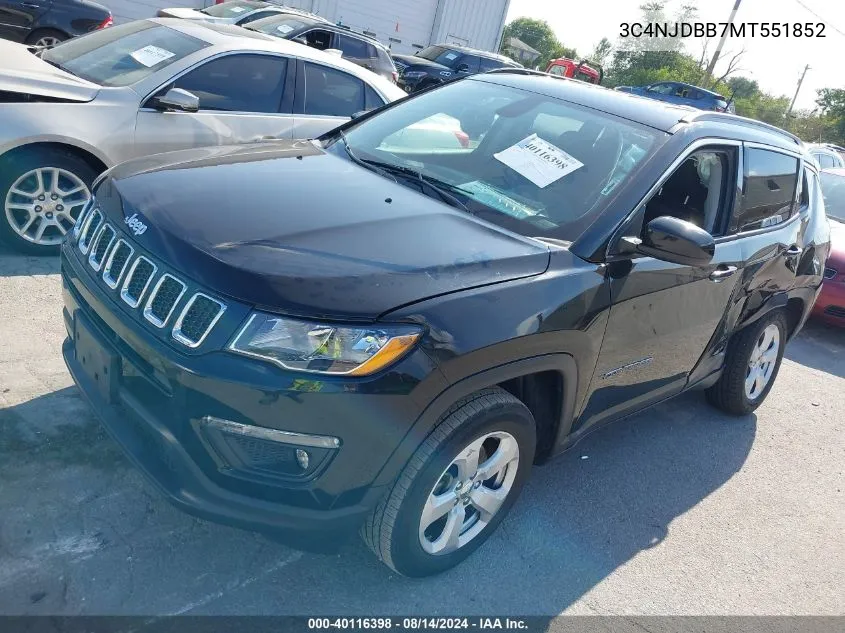 2021 Jeep Compass Latitude 4X4 VIN: 3C4NJDBB7MT551852 Lot: 40116398