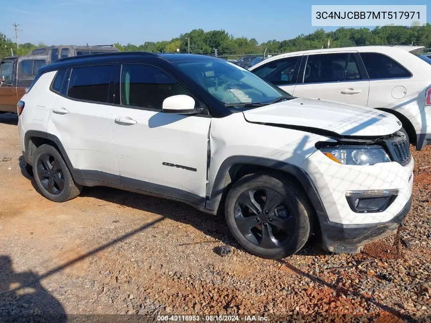 2021 Jeep Compass Latitude VIN: 3C4NJCBB7MT517971 Lot: 40118953