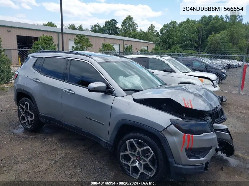 2021 Jeep Compass Latitude 4X4 VIN: 3C4NJDBB8MT566554 Lot: 40146994