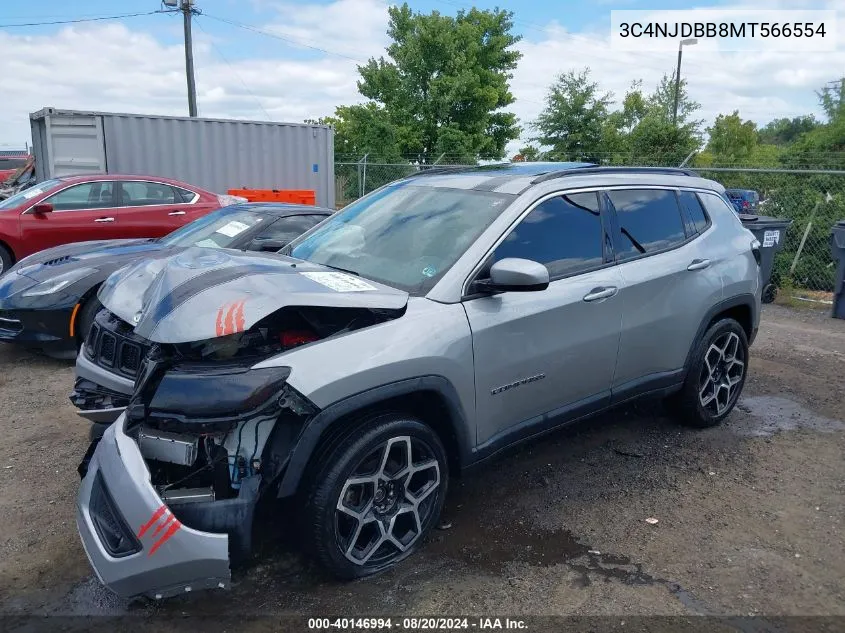 2021 Jeep Compass Latitude 4X4 VIN: 3C4NJDBB8MT566554 Lot: 40146994