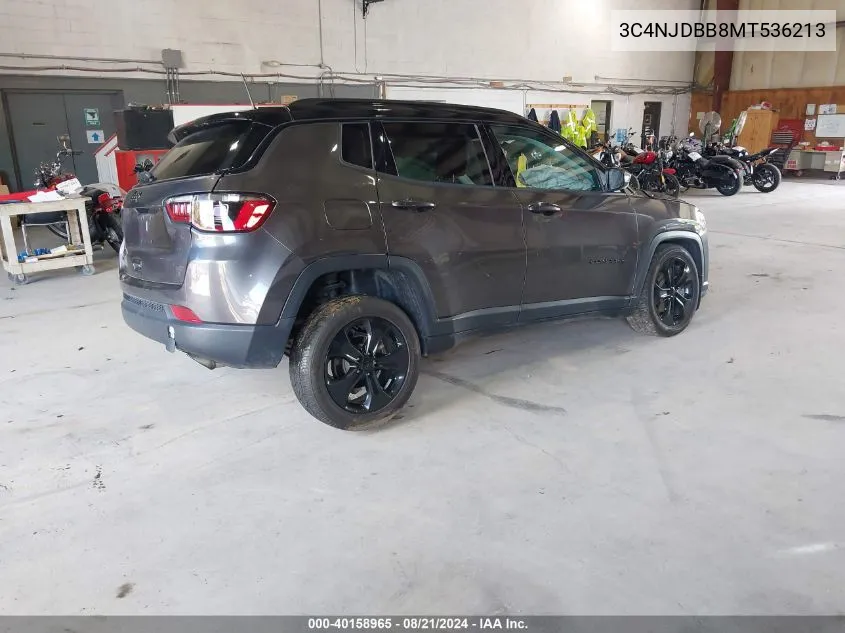 2021 Jeep Compass Altitude 4X4 VIN: 3C4NJDBB8MT536213 Lot: 40158965